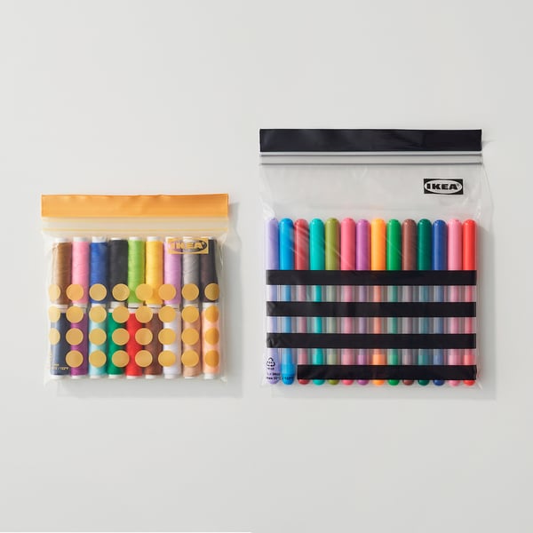 ISTAD resealable bag, patterned/black yellow, 1/0.4 l, 60 pack