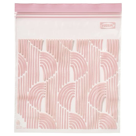 Ikea ISTAD - Resealable bag, fancy/pale pink,2.5 l