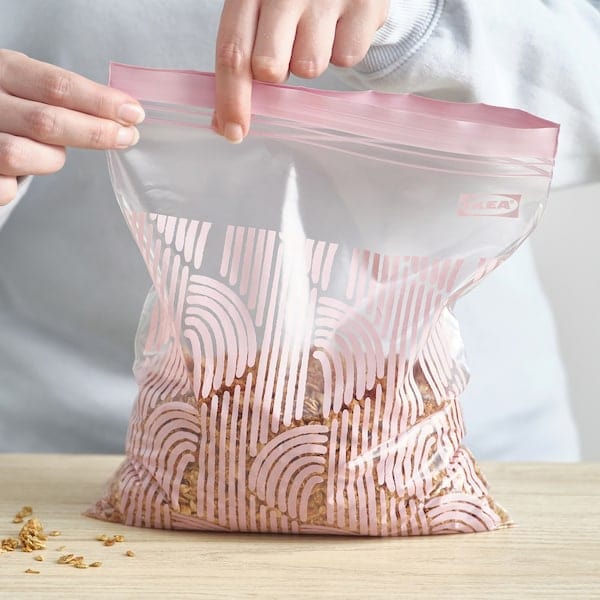 Ikea ISTAD - Resealable bag, fancy/pale pink,2.5 l