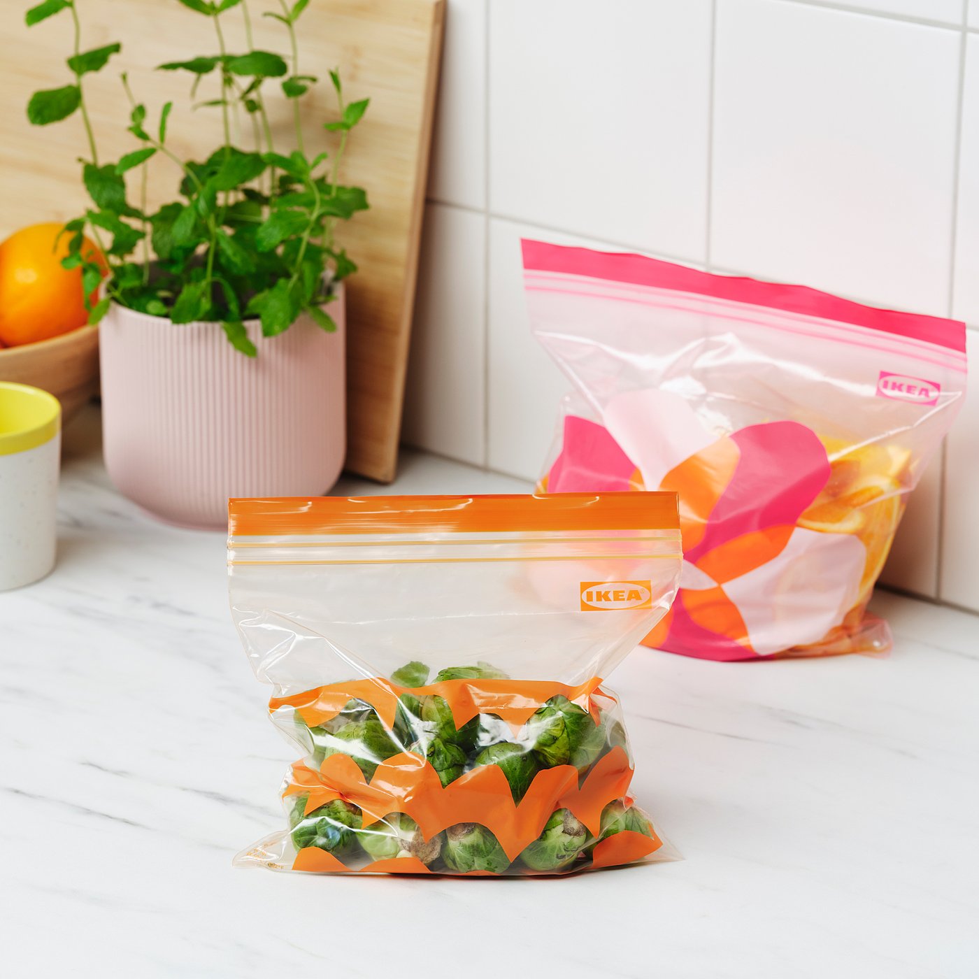 ISTAD resealable bag, pink/orange, 2.5/1.2 l, 50 pack