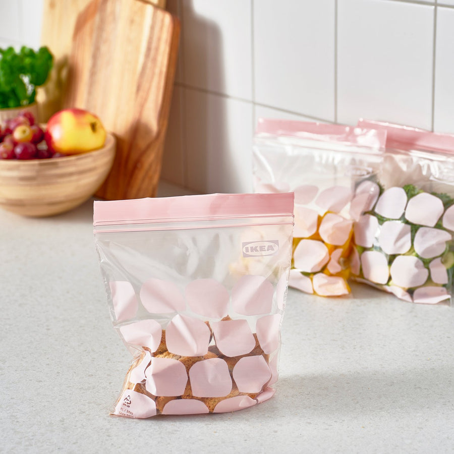 ISTAD resealable bag, light pink, 1 l, 25 pack