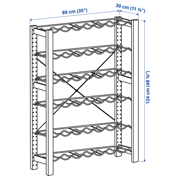 IVAR - IVAR 1 section/bottle racks, pine/grey, 89x30x124 cm