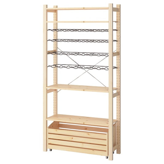 IVAR - 1 section/bottle racks, pine, 89x30x179 cm