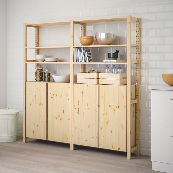 IVAR - IVAR 2 sections/shelves/cabinet, pine, 174x30x179 cm