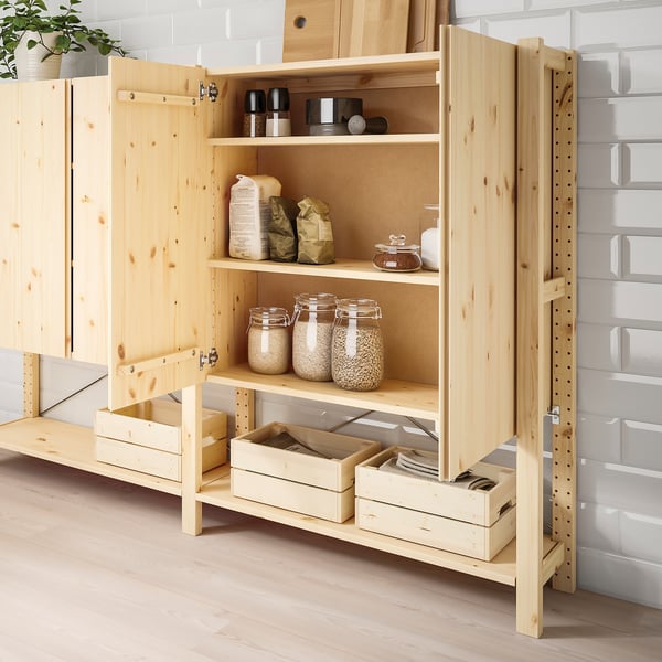 IVAR - IVAR 2 sections/shelves/cabinet, pine, 174x30x124 cm