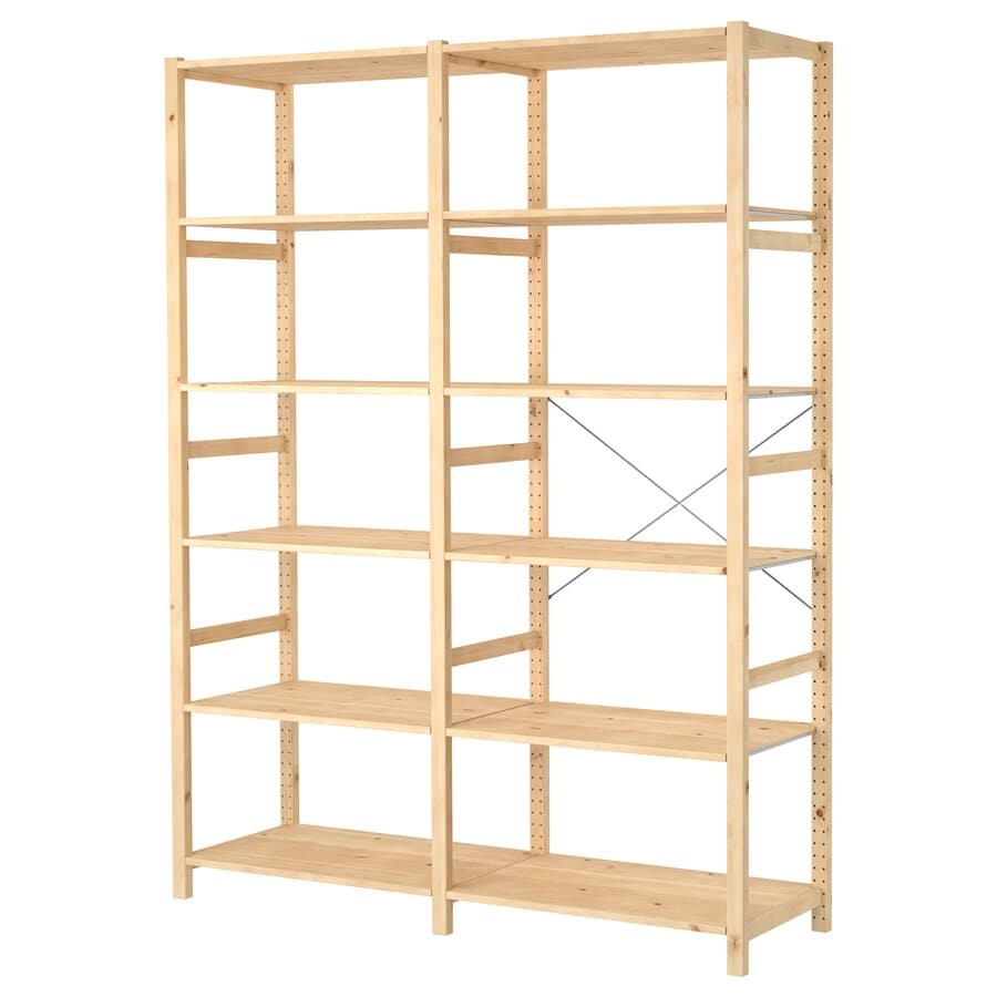 IVAR 2 sections/shelves, pine,174x50x226 cm , 174x50x226 cm - best price from Maltashopper.com 89407058