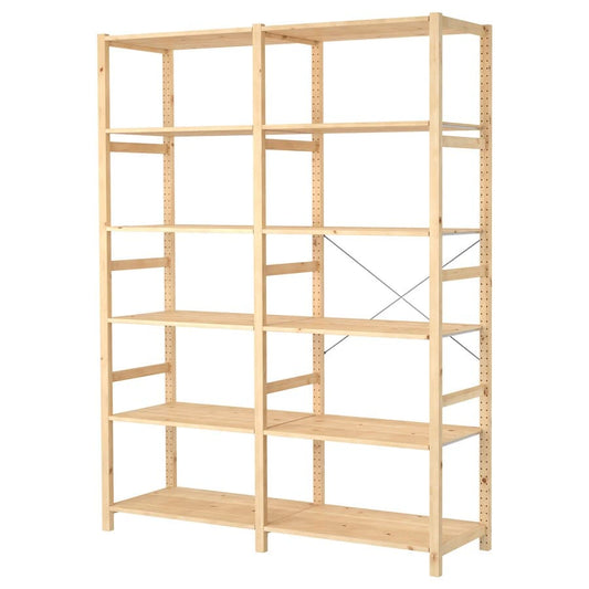 IVAR 2 sections/shelves, pine,174x50x226 cm , 174x50x226 cm - best price from Maltashopper.com 89407058