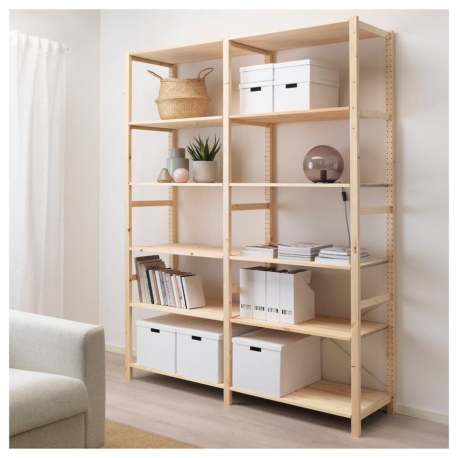 IVAR 2 sections/shelves, pine,174x50x226 cm , 174x50x226 cm - best price from Maltashopper.com 89407058