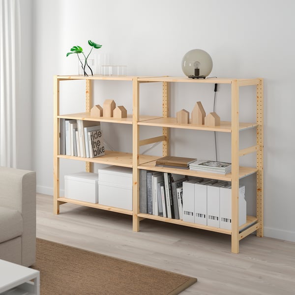 IVAR - IVAR 2 sections/shelves, pine, 174x50x124 cm