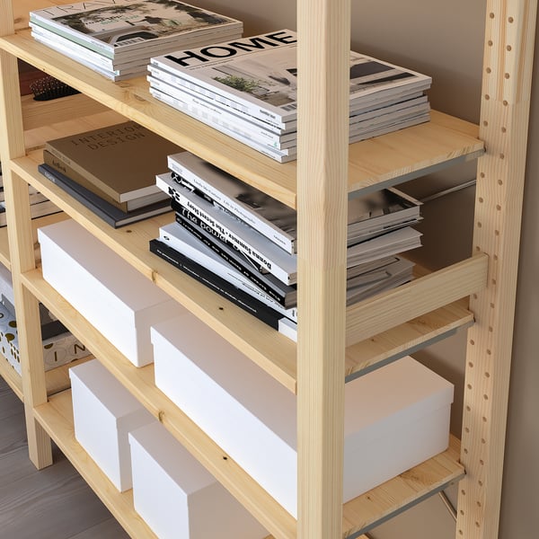 IVAR - IVAR 2 sections/shelves, pine, 134x30x179 cm
