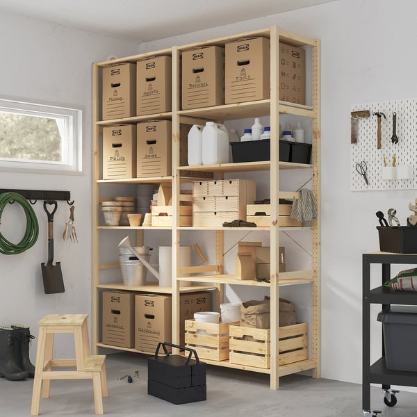 IVAR - IVAR 2 sections/shelves, pine, 174x50x226 cm