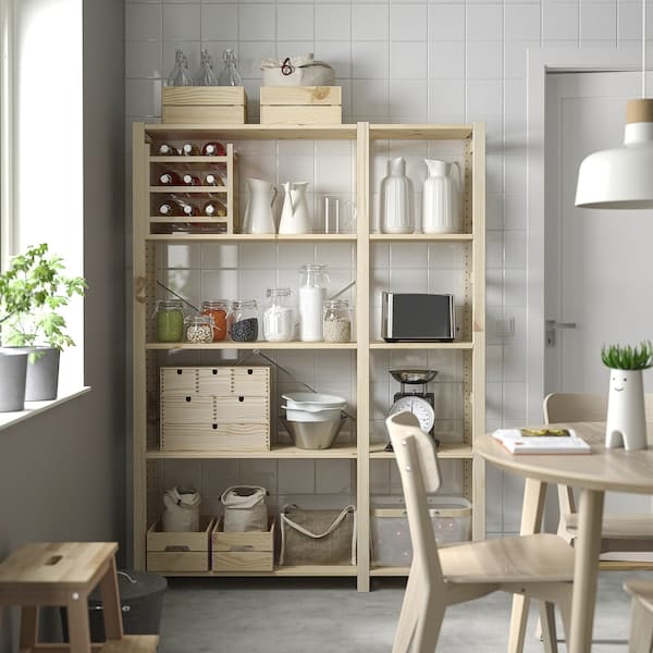 Ikea IVAR - 2 sections/shelves, pine, 134x30x179 cm