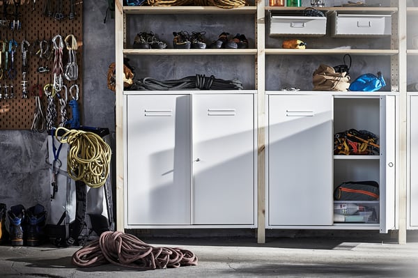 IVAR - IVAR 3 sections/cabinet/shelves, pine/white, 259x30x226 cm