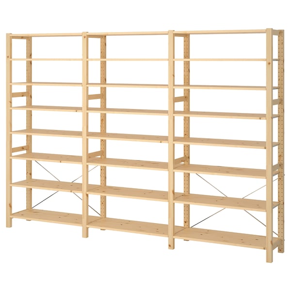 IVAR - IVAR 3 sections/shelves, pine, 259x30x179 cm