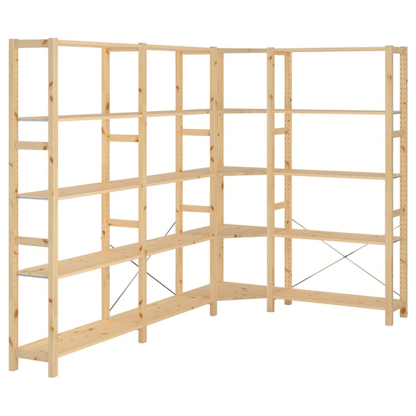 IVAR 4 sections/corner, pine, 229/144x30x179 cm
