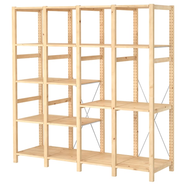 IVAR 4 sections/shelves, pine, 179x50x179 cm