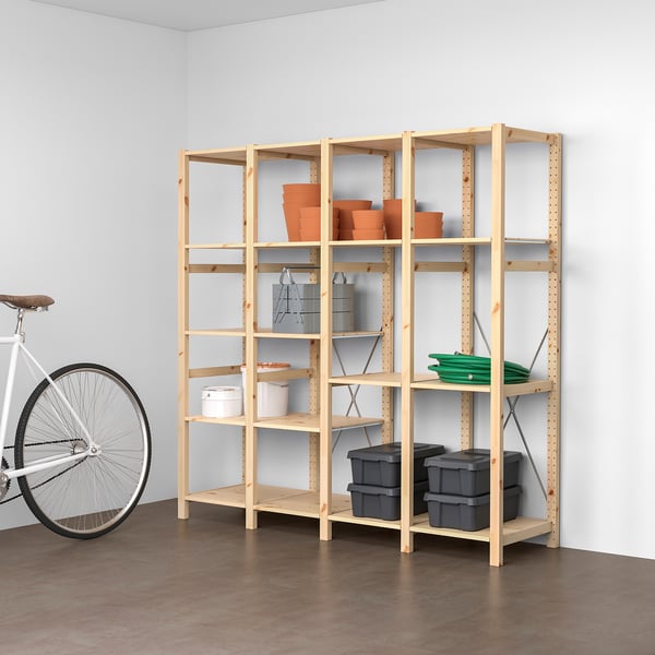 IVAR - IVAR 4 sections/shelves, pine, 179x50x179 cm
