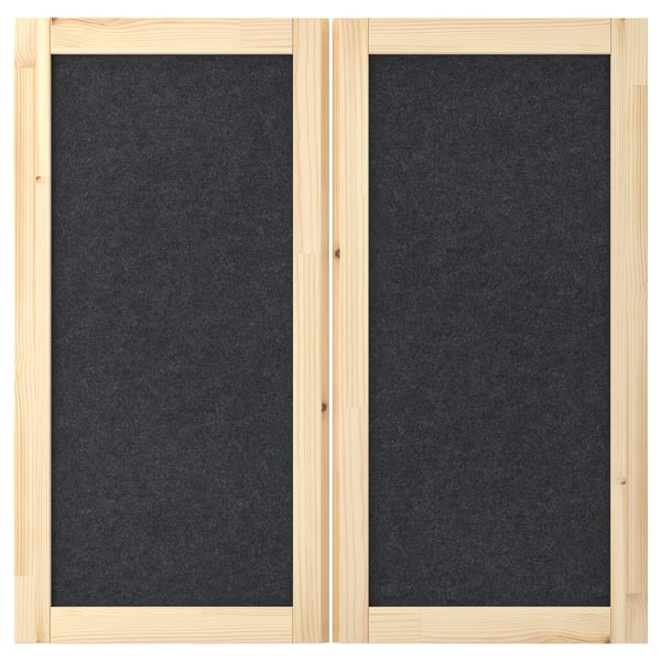 IVAR door, dark grey/felt, 42.0x83.0 cm, 2 pack
