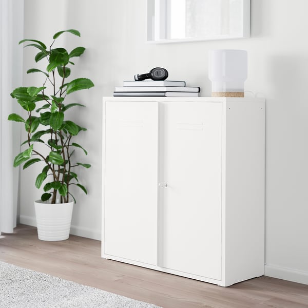IVAR cabinet with doors, white, 80x83 cm