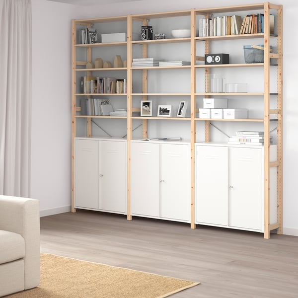 IVAR cabinet with doors, white, 80x83 cm