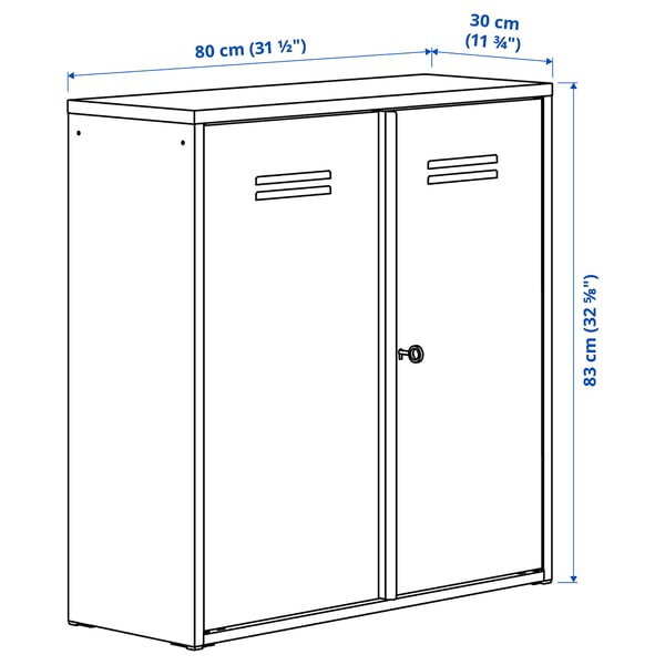 IVAR cabinet with doors, white, 80x83 cm