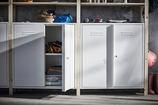 IVAR cabinet with doors, white, 80x83 cm