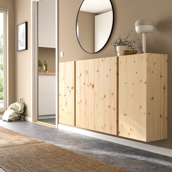 Ikea IVAR - Wall cabinet with doors, pine, 160x30x83 cm