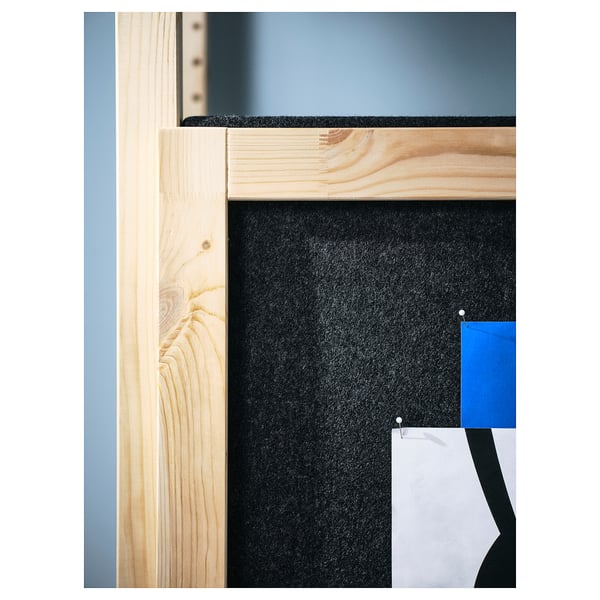 IVAR - Shelving unit, with 2 doors pine/felt felt, 89x30x179 cm