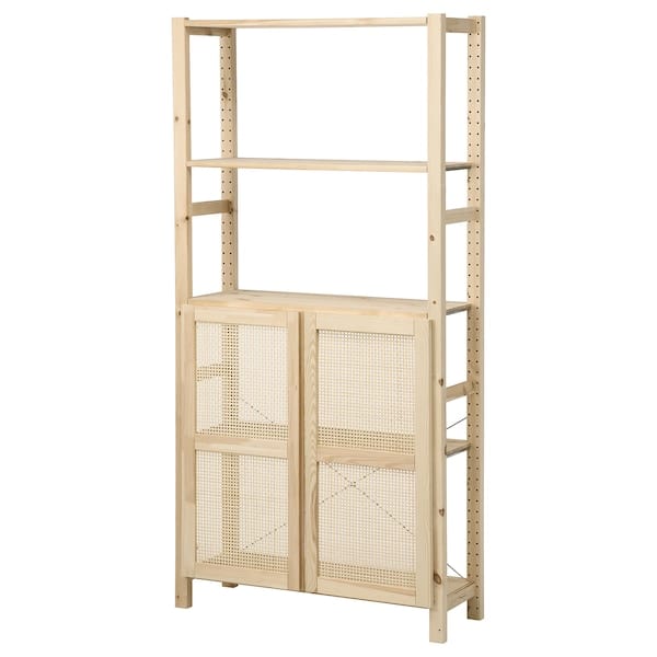Ikea IVAR - Shelving unit with doors, with 2 doors/pine, 89x30x179 cm