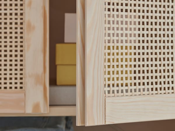 Ikea IVAR - Shelving unit with doors, with 4 doors/pine, 89x30x179 cm