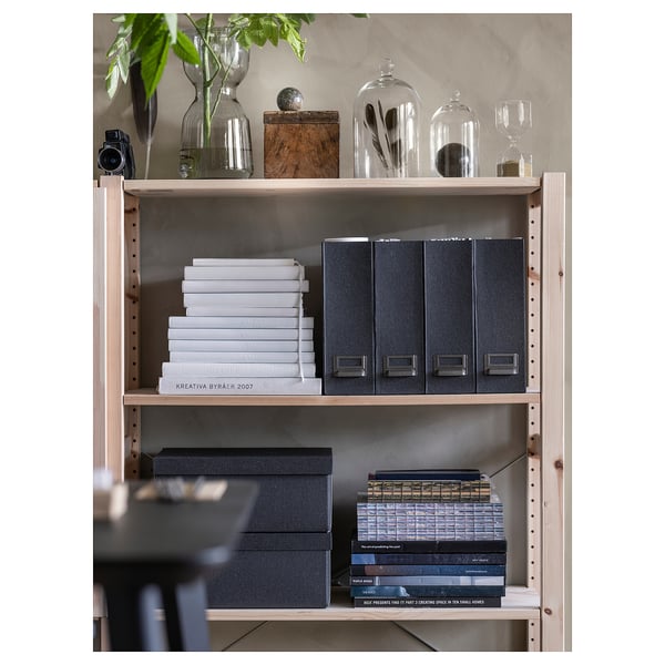 IVAR shelving unit with doors, pine, 259x30x226 cm