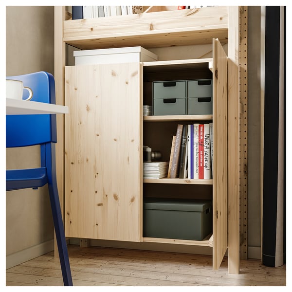 IVAR shelving unit, with box shelf/pine, 89x30x179 cm