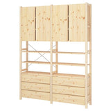 IVAR shelving unit w cabinets/drawers, pine, 174x30x226 cm