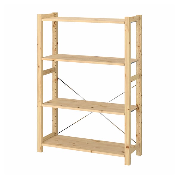 IVAR - Shelving unit, pine, 89x30x124 cm