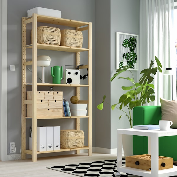 IVAR shelving unit, pine, 89x30x179 cm