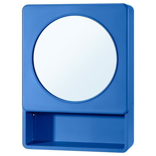 IVÖSJÖN Mirror cabinet with 1 door, blue, 44x15x59 cm