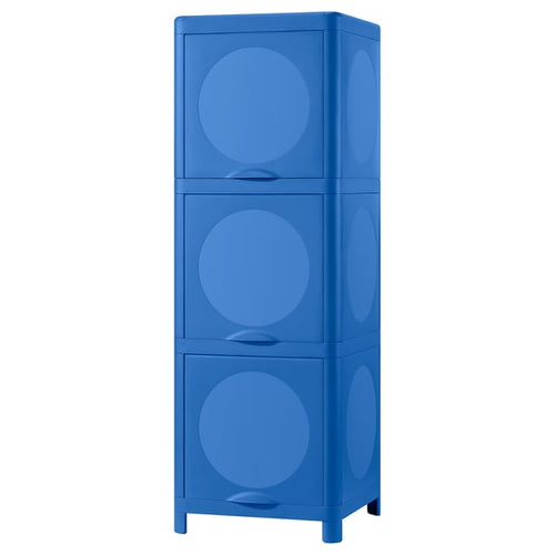 IVÖSJÖN cabinet with doors, blue, 33x34x99 cm