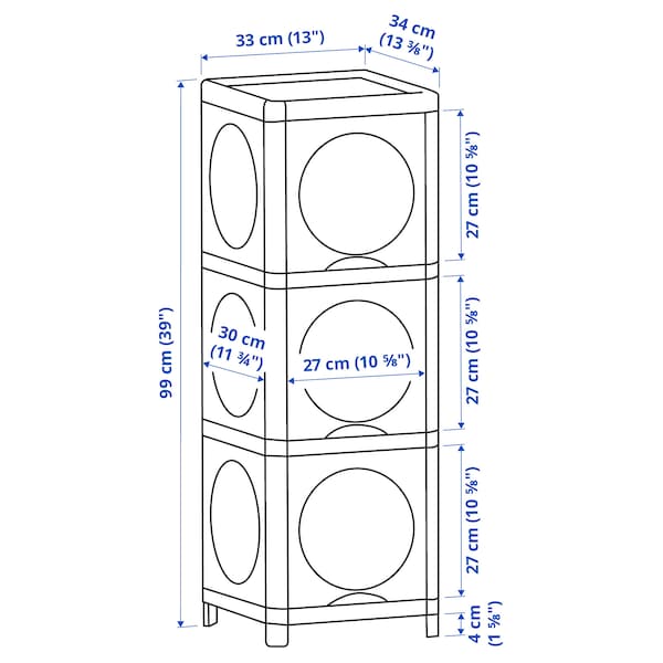 Ikea IVÖSJÖN - Cabinet with doors, green,33x34x99 cm