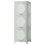IVÖSJÖN cabinet with doors, green, 33x34x99 cm