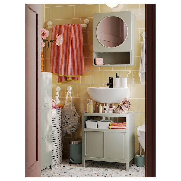 IVÖSJÖN - Wash-basin base cabinet, with sliding doors/green, 50x33x57 cm