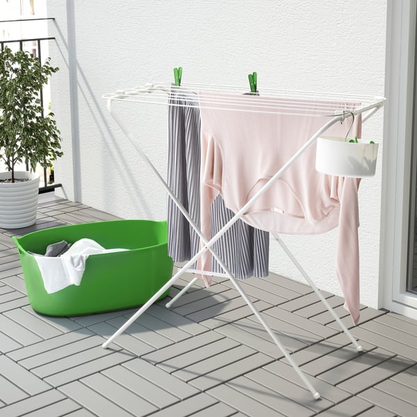 JÄLL drying rack, in/outdoor, white, 79x40 cm