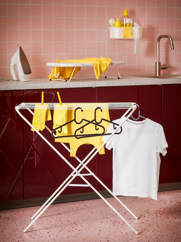 JÄLL drying rack, in/outdoor, white, 79x40 cm