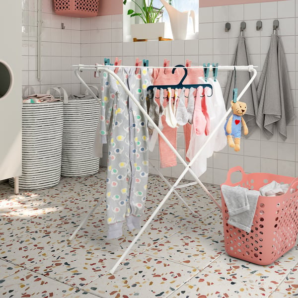 JÄLL drying rack, in/outdoor, white, 79x40 cm