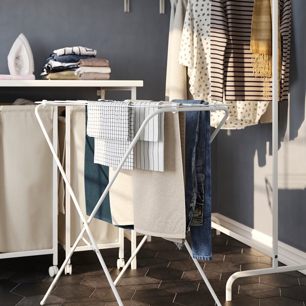 JÄLL drying rack, in/outdoor, white, 79x40 cm