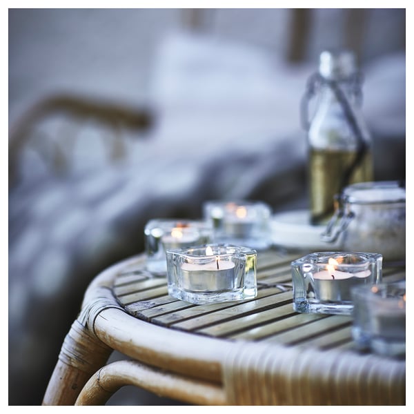 JÄMLIK scented tealight, Vanilla/light beige, 3.5 hr, 30 pack