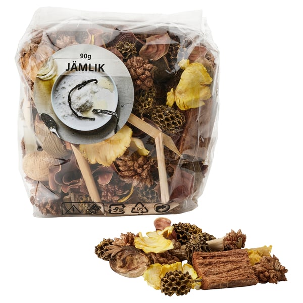JÄMLIK - JÄMLIK Scented potpourri, Vanilla/light beige, 90 g