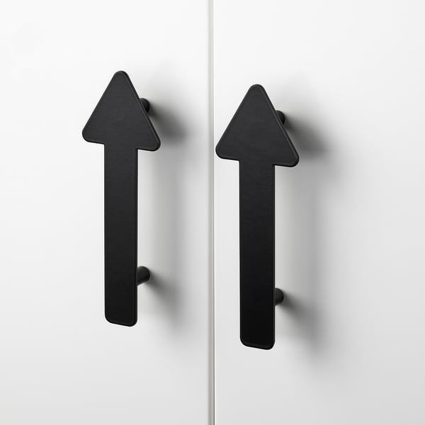 JÄRNSPARV handle, black/arrow, 141 mm, 2 pack