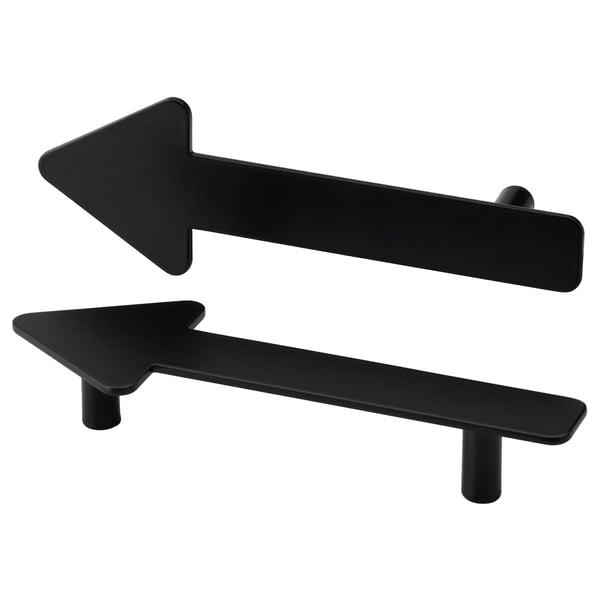 JÄRNSPARV handle, black/arrow, 141 mm, 2 pack