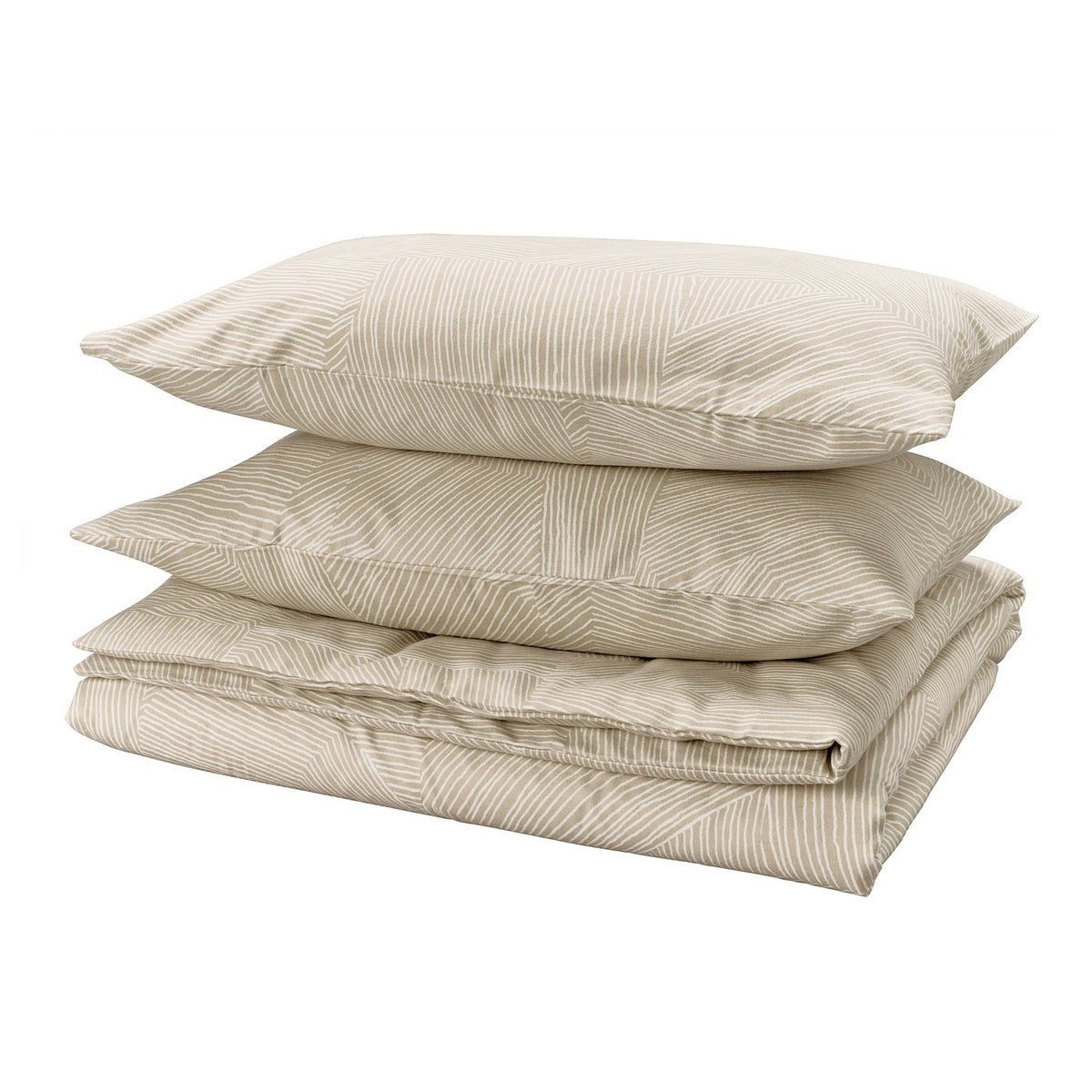 JÄRNTRÄD duvet cover and 2 pillowcases, light beige/white, 240x220/50x80 cm
