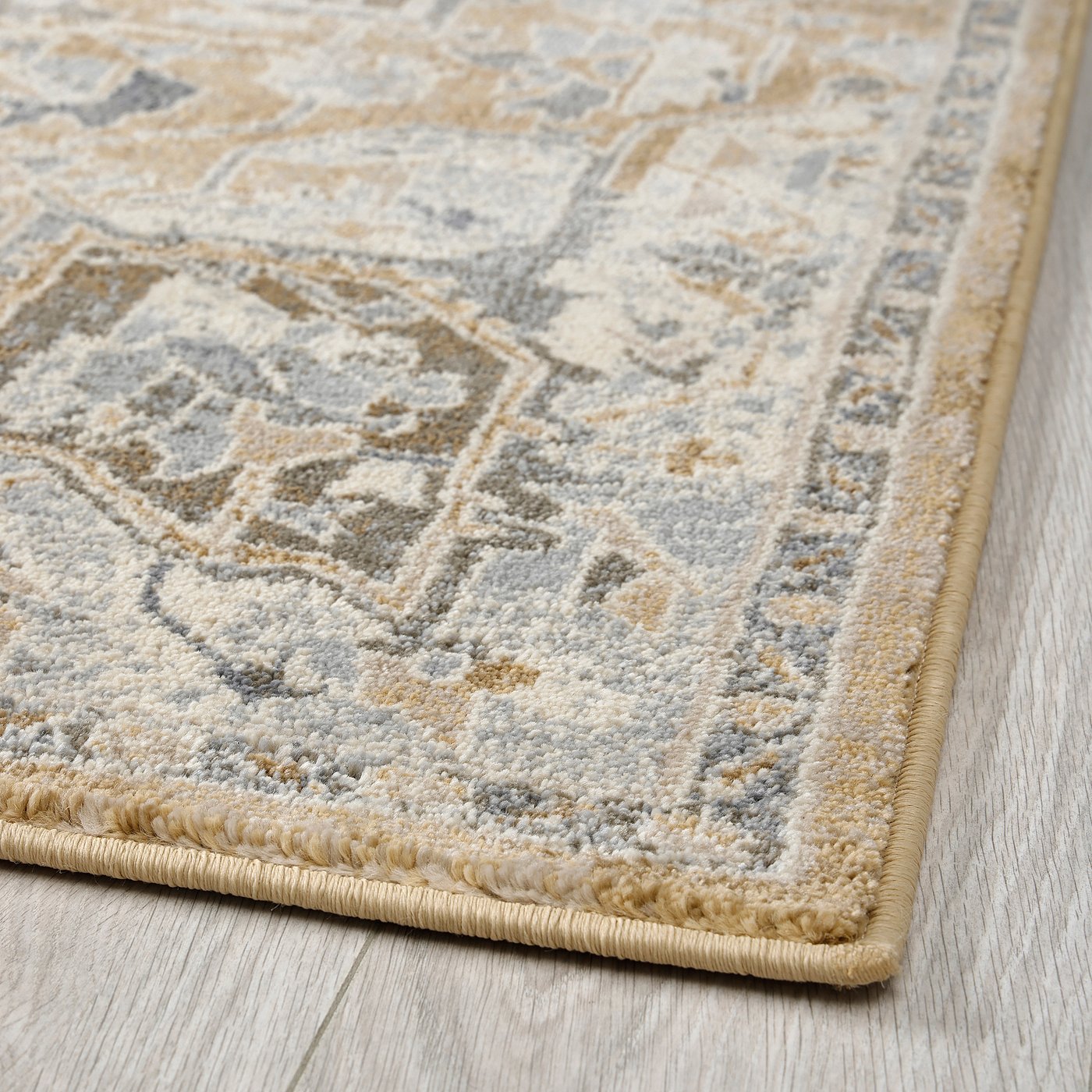 JÄRNVÄG rug, low pile, ornament pattern beige/dark beige, 10 mmx133 cm